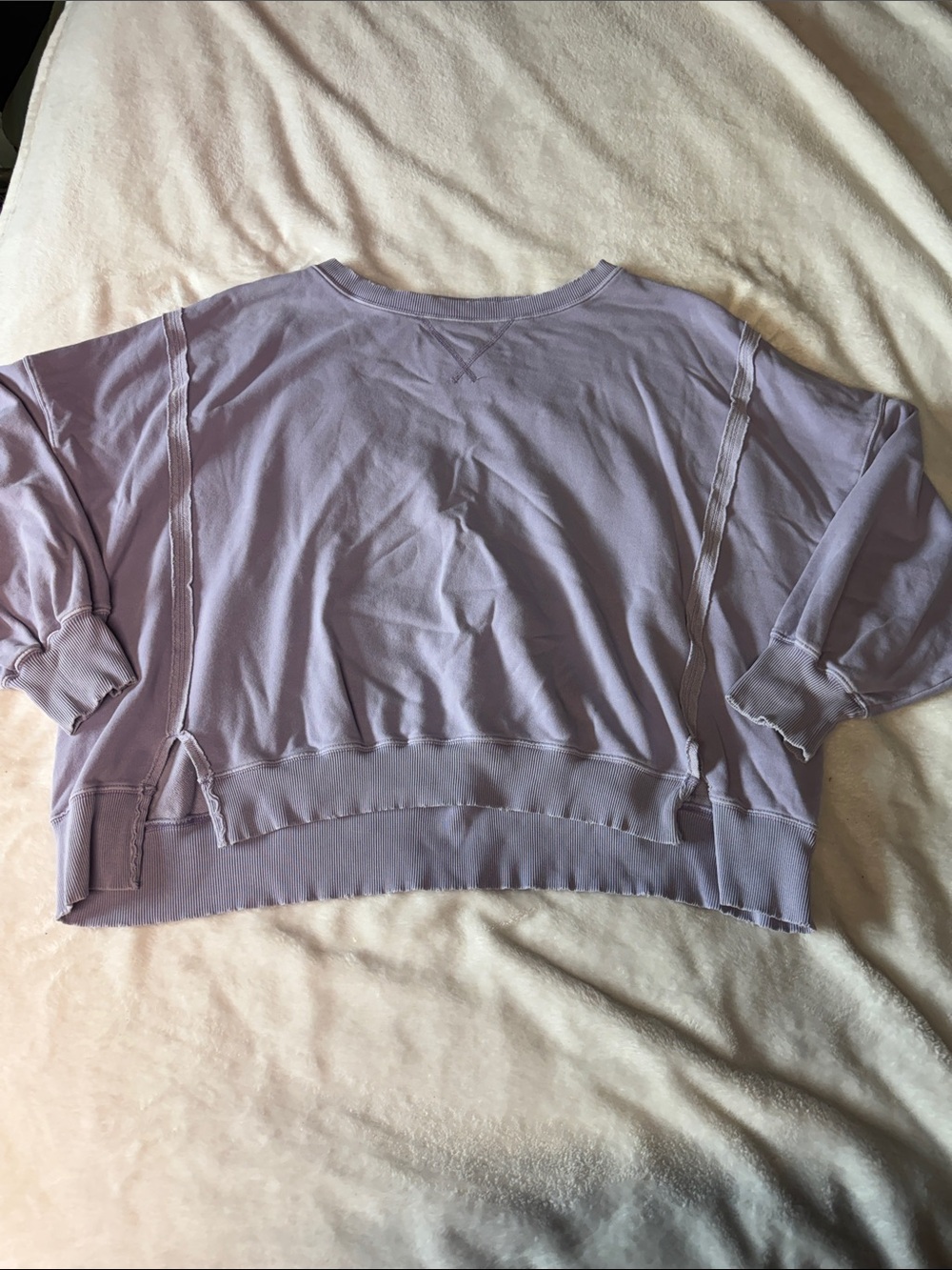 American Eagle Outfitters Lavender Relaxed Crewneck Sweatshirt